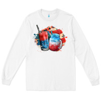 White Red white and blue slushy cocktail Long Sleeve Tee - FaDigitalArtStudio