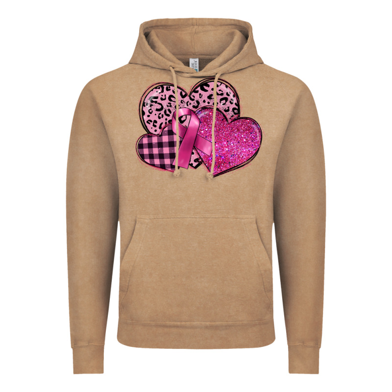 Breast Cancer Hearts Vintage Hoodie by FaDigitalArtStudio | Teevron