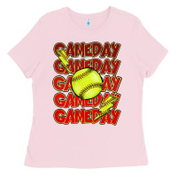 Game Day Softball Lightning Bolt Ladies Tee | Teevron