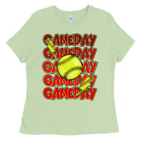 Matcha Game day softball lightning bolt Ladies Tee - HowdyJamesFarm