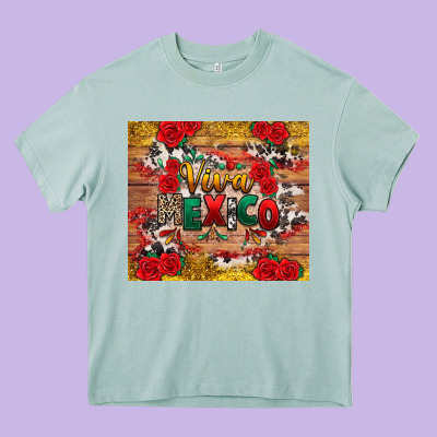 Viva Mexico Heavy Core Tee Designed By Texasbilliewilder