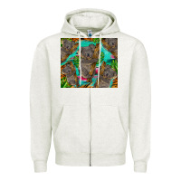 Oatmeal Heather koala tumbler Zipper Hoodie - BarkalooDesign