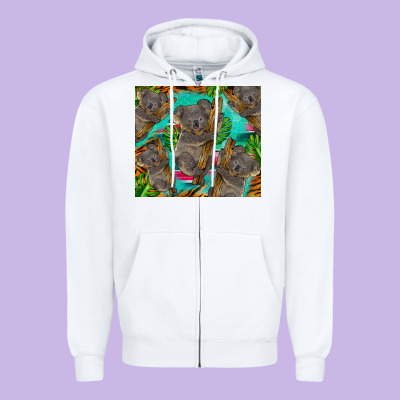 Koala Tumbler Zipper Hoodie Designed By Barkaloodesign