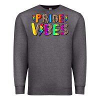 Charcoal Heather prıde vıbes Premium Sweatshirt - AdoDesignShop