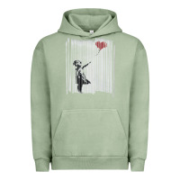 Pigment Oil Green banksy balloon girl cute Urban Hoodie - maiPhamDesign