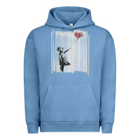 Pigment Pebble Blue banksy balloon girl cute Urban Hoodie - maiPhamDesign