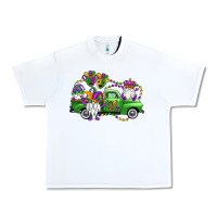 White mardi gras gnomes truck Urban Heavy Tee - OliviaCreatesArt