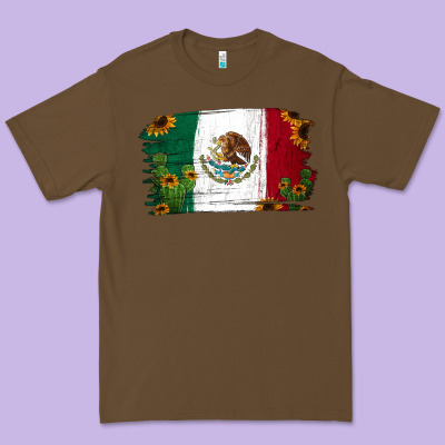 Cactus Sunflower Mexican Flag Premium Tee Designed By Jasminsmagicworld