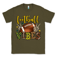 Army Green Football vibes yellow and green team color Classic Tee - HowdyJamesFarm