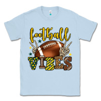 Dusty Blue Football vibes yellow and green team color Classic Tee - HowdyJamesFarm
