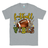 Heather Grey Football vibes yellow and green team color Classic Tee - HowdyJamesFarm