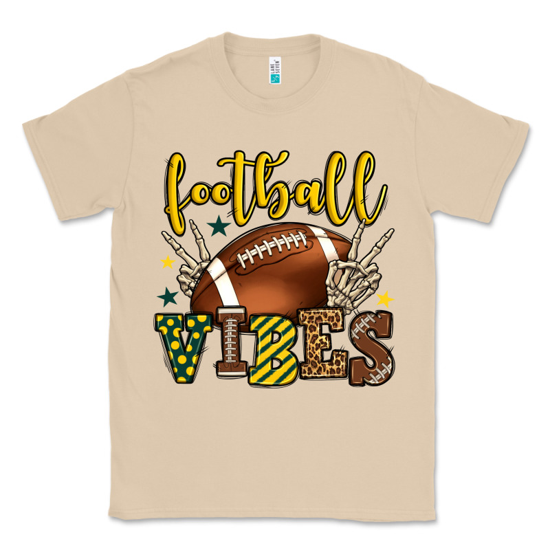 Football Vibes Yellow And Green Team Color Classic Tee by HowdyJamesFarm | Teevron