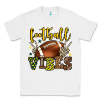White Football vibes yellow and green team color Classic Tee - HowdyJamesFarm