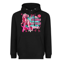 Black dinosaur  in october we wear pink Heavyweight Hoodie - AdoDesignShop