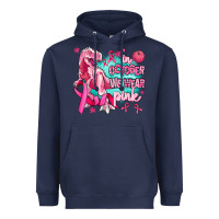 Navy dinosaur  in october we wear pink Heavyweight Hoodie - AdoDesignShop