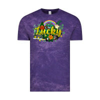 Cloud Purple lucky gnomes truck St. Patrick's Vintage Tee - HowdyJamesFarm