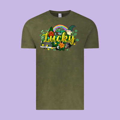 Lucky Gnomes Truck St. Patrick's Vintage Tee Designed By Howdyjamesfarm