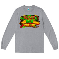 Heather Grey black and proud Long Sleeve Tee - FaDigitalArtStudio
