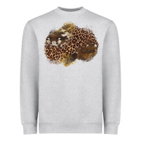 Leopard Cowhide Glitter Patches Heavyweight Sweatshirt | Teevron
