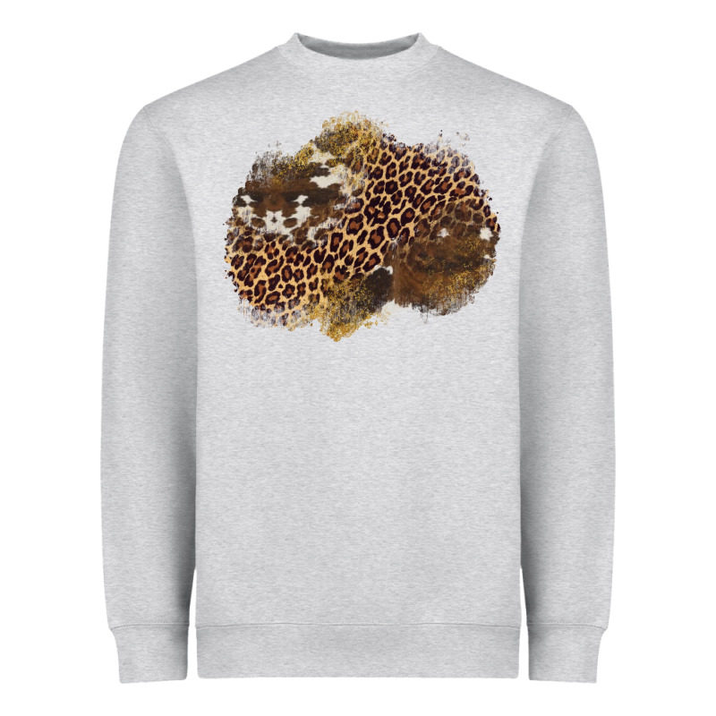 Leopard Cowhide Glitter Patches Heavyweight Sweatshirt by Artiststas | Teevron