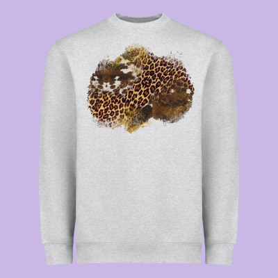Leopard Cowhide Glitter Patches Heavyweight Sweatshirt Designed By Artiststas