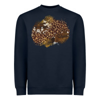 Navy leopard cowhide glitter patches Heavyweight Sweatshirt - Artiststas
