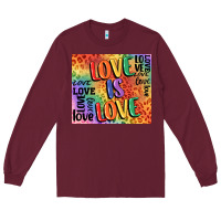 Burgundy Pride love is love Long Sleeve Tee - FaDigitalArtStudio