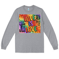 Heather Grey Pride love is love Long Sleeve Tee - FaDigitalArtStudio