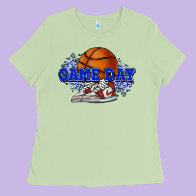 Game Day Basketball Ladies Tee Designed By Howdyjamesfarm