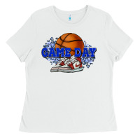 White game day basketball Ladies Tee - HowdyJamesFarm