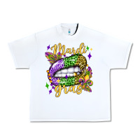 White mardi gras with  lip olivia Urban Heavy Tee - OliviaCreatesArt