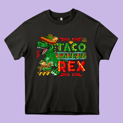 Tacosaurus Rex Heavy Core Tee Designed By Texasbilliewilder