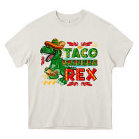 Cream Tacosaurus Rex Heavy Core Tee - texasbilliewilder