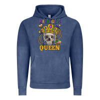 Vintage Denim Skull Mardi Gras queen Vintage Hoodie - FaDigitalArtStudio