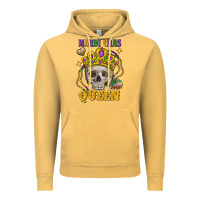 Vintage Mustard Skull Mardi Gras queen Vintage Hoodie - FaDigitalArtStudio