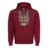 Burgundy florida panther  face Zipper Hoodie - BarkalooDesign