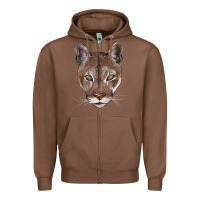 Chestnut florida panther  face Zipper Hoodie - BarkalooDesign