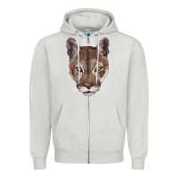 Dove Grey florida panther  face Zipper Hoodie - BarkalooDesign