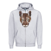 Heather Grey florida panther  face Zipper Hoodie - BarkalooDesign