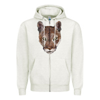 Oatmeal Heather florida panther  face Zipper Hoodie - BarkalooDesign
