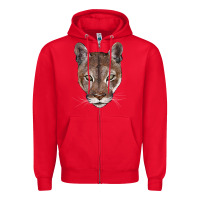 Red florida panther  face Zipper Hoodie - BarkalooDesign