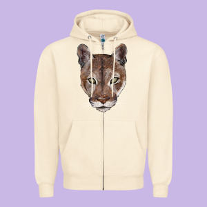 Florida Panther  Face Zipper Hoodie Designed By Barkaloodesign