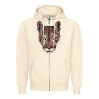 Sandshell florida panther  face Zipper Hoodie - BarkalooDesign
