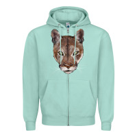 Seafoam florida panther  face Zipper Hoodie - BarkalooDesign