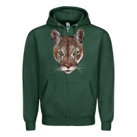 Sports Green florida panther  face Zipper Hoodie - BarkalooDesign