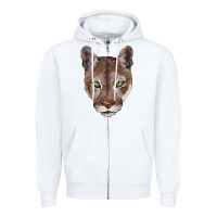 White florida panther  face Zipper Hoodie - BarkalooDesign