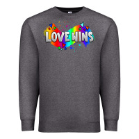 Charcoal Heather love wins pride lgbtq Premium Sweatshirt - AdoDesignShop