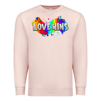 Pale Pink love wins pride lgbtq Premium Sweatshirt - AdoDesignShop