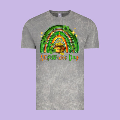 St. Patrick's Day Rainbow Vintage Tee Designed By Howdyjamesfarm