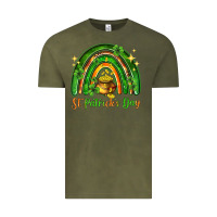 Vintage Olive St. Patrick's Day rainbow Vintage Tee - HowdyJamesFarm
